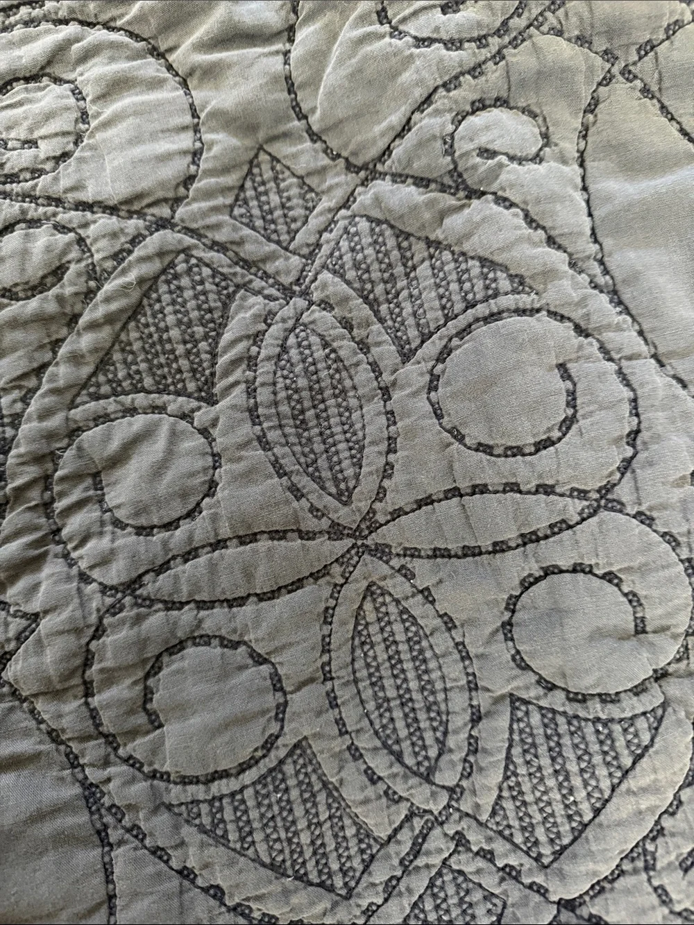Pottery Barn Quilted Square Euro Shams (2) in Denim Blue Color 100% Cotton